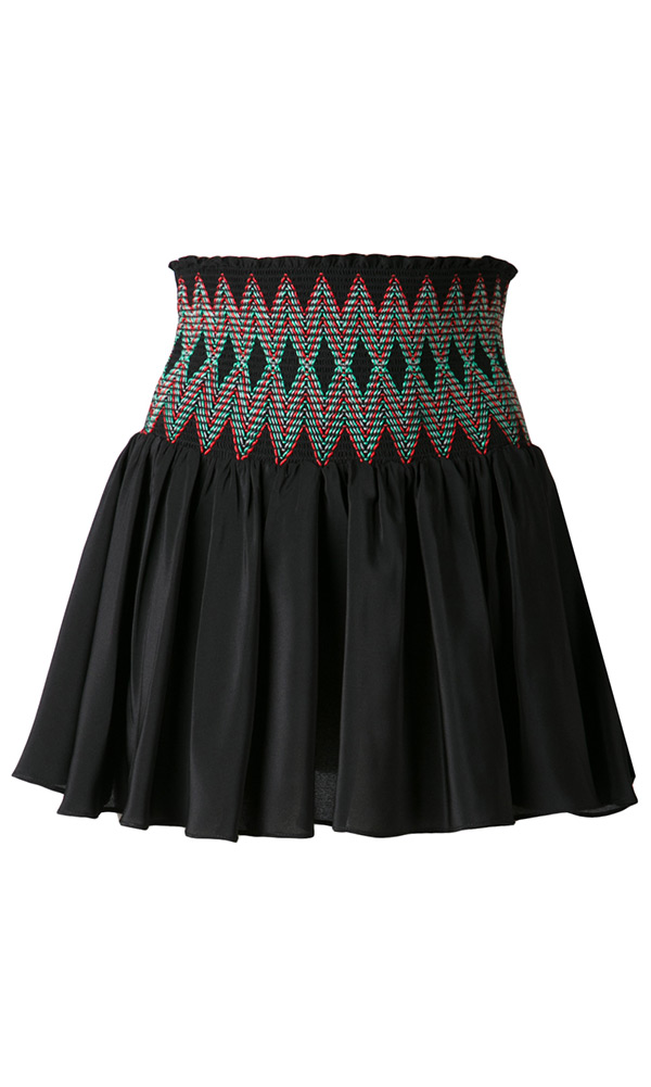 Smocked waistband skirt
